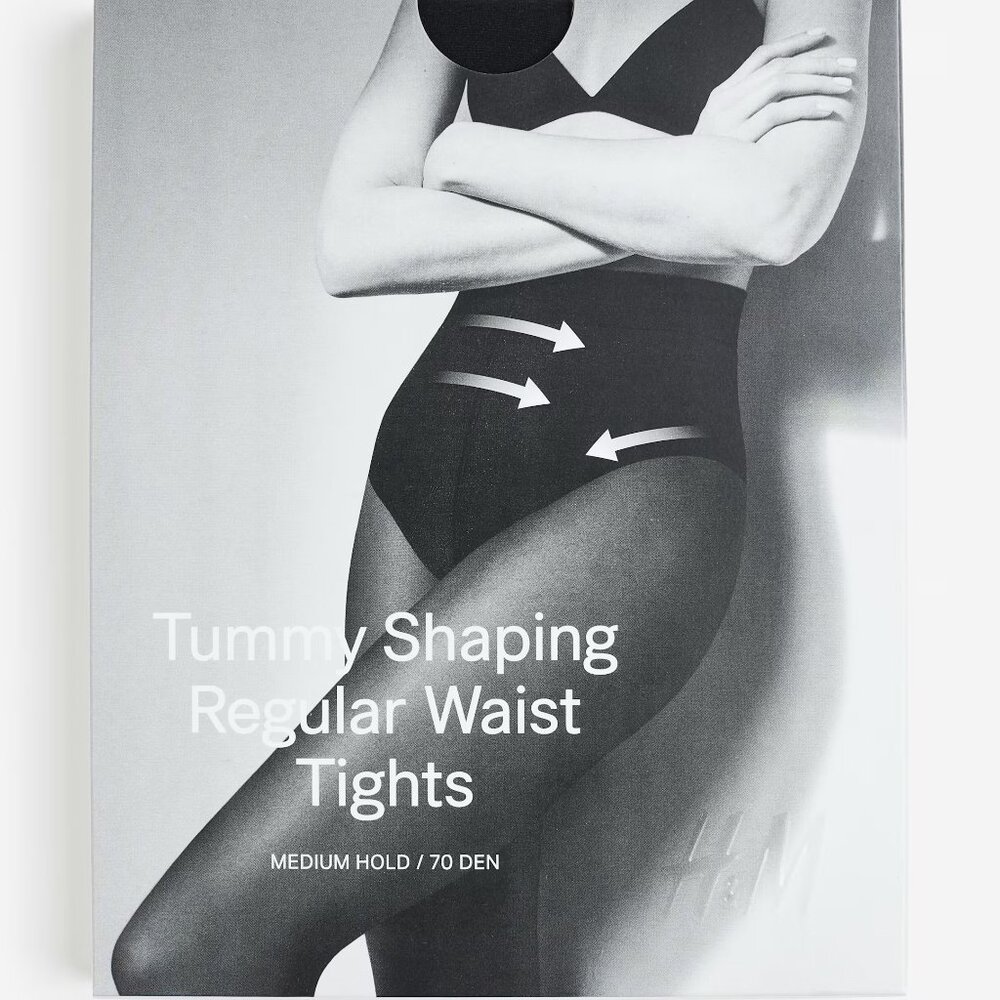 H&M Black Shaping Tights 70 Denier/NIB/XL
